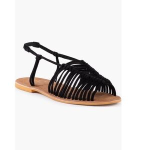 Seychelles Beach is Better Knotted Sandals Black & Tan Leather Women’s Size 6.5